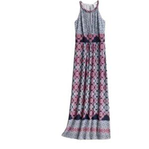 Stitch Fix Maggy London Womens Comet Maxi Dress in Navy Combo Petite 0 New